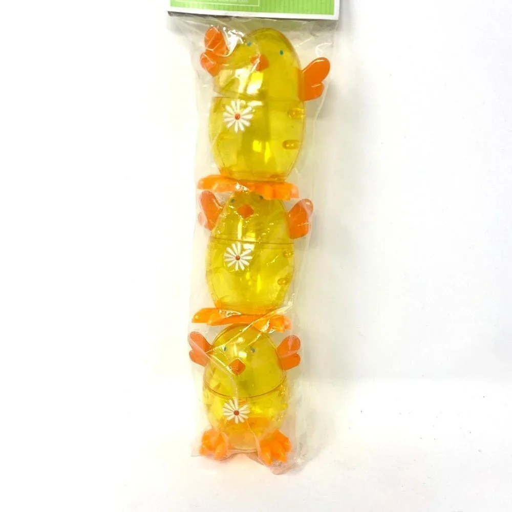 Target Easter Basket Clear Yellow Chick Fillable Eggs Treats Candy